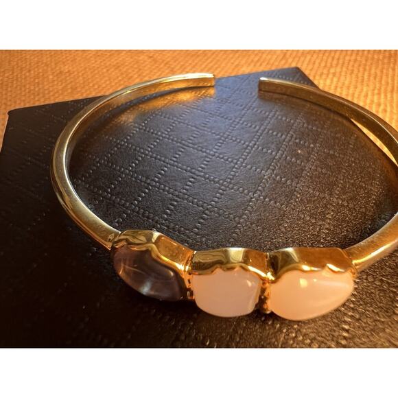 3 Stone Gold Plated Cuff Bracelet--Handmade Custom from Etsy - Picture 7 of 11